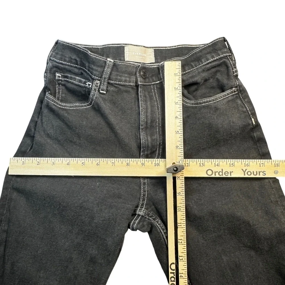 Everlane The Cheeky Jean Black High Rise Straight Crop‎ Womens 27 Stretch Denim